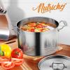 imageNutriChef 14 Quart Stock Pot with Lid  Heavy Duty Stainless Steel Induction Ready Ergonomic Handles