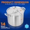 imageNutriChef 14 Quart Stock Pot with Lid  Heavy Duty Stainless Steel Induction Ready Ergonomic Handles