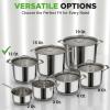 imageNutriChef 19Quart Stainless Steel Stockpot  188 Food Grade HeavyDuty InductionCompatible Pot with SeeThrough Lid Ideal for Stews Broths Simmering ampamp Soups Dishwasher Safe  NCSP2012 Quarts