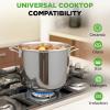 imageNutriChef 19Quart Stainless Steel Stockpot  188 Food Grade HeavyDuty InductionCompatible Pot with SeeThrough Lid Ideal for Stews Broths Simmering ampamp Soups Dishwasher Safe  NCSP2012 Quarts