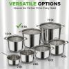 imageNutriChef 19Quart Stainless Steel Stockpot  188 Food Grade HeavyDuty InductionCompatible Pot with SeeThrough Lid Ideal for Stews Broths Simmering ampamp Soups Dishwasher Safe  NCSP2015 Quarts