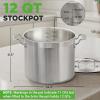 imageNutriChef 20 Quart HeavyDuty Stockpot with Stainless Lid  Large Pot for Induction Gas ampamp Electric Cooktops Perfect for Soups ampamp Stews12 Quarts
