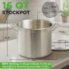 imageNutriChef 20 Quart HeavyDuty Stockpot with Stainless Lid  Large Pot for Induction Gas ampamp Electric Cooktops Perfect for Soups ampamp Stews16 Quarts