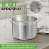 imageNutriChef 20 Quart HeavyDuty Stockpot with Stainless Lid  Large Pot for Induction Gas ampamp Electric Cooktops Perfect for Soups ampamp Stews8 Quarts
