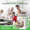 imageNutriChef 22Piece NonStick Ceramic Pots and Pans Set  For All Cooktops Including Induction  PTFE ampamp PFAS Free Includes Bakeware ampamp UtensilsMaroon Marble