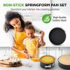 imageNutriChef 3Piece Nonstick Springform Pan Set  Premium Carbon Steel Cheesecake Pans with Stainless Steel Clasp  6quot 8quot 10quot Sizes Oven Safe up to 450F  Includes 300pcs Parchment Paper BlackSet of 3