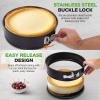 imageNutriChef 3Piece Nonstick Springform Pan Set  Premium Carbon Steel Cheesecake Pans with Stainless Steel Clasp  6quot 8quot 10quot Sizes Oven Safe up to 450F  Includes 300pcs Parchment Paper BlackSingle