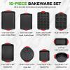 imageNutriChef 42Piece Ultimate Nonstick Bakeware Set  Carbon Steel Baking Pans Everyday Baking Tools Oven Mitts ampamp More  Ideal for Baking Delicious Savory ampamp Sweet Treats  Complete Set for Bakers10Piece Set