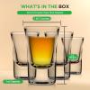 imageNutriChef 8Pack Clear Shot Glasses  Heavy Stable Base with Thick Glass  For Hot ampamp Cold Drinks Whiskey Vodka Tequila Cordial Spirits Liquors ampamp Espressos  Small Bulk 1 Ounce Shotglass4 Piece