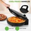 imageNutriChef Countertop Pizza Maker  1500W NonStick Electric Pizza Cooker  Make 12quot Personal Pizzas Eggs Toast Quesadillas ampamp More  CoolTouch Handles ampamp Space Saving  Temp Range 175400F  Black