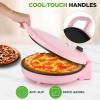 imageNutriChef Countertop Pizza Maker  1500W NonStick Electric Pizza Cooker  Make 12quot Personal Pizzas Eggs Toast Quesadillas ampamp More  CoolTouch Handles ampamp Space Saving  Temp Range 175400F  Pink