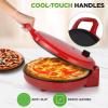 imageNutriChef Countertop Pizza Maker  1500W NonStick Electric Pizza Cooker  Make 12quot Personal Pizzas Eggs Toast ampamp More  CoolTouch Handles Compact ampamp SpaceSaving  Temp Range 175400F  Red