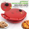 imageNutriChef Countertop Pizza Maker  1500W NonStick Electric Pizza Cooker  Make 12quot Personal Pizzas Eggs Toast ampamp More  CoolTouch Handles Compact ampamp SpaceSaving  Temp Range 175400F  Red