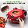 imageNutriChef Electric Pizza Oven  1200W Countertop Pizza Maker with Temperature Control ampamp Thermometer  Viewing Window for Precise Cooking  Heats up to 800F  Easy to Clean NonStick Coating  WhiteRed