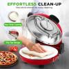 imageNutriChef Electric Pizza Oven  1200W Countertop Pizza Maker with Temperature Control ampamp Thermometer  Viewing Window for Precise Cooking  Heats up to 800F  Easy to Clean NonStick Coating  WhiteRed