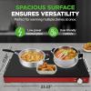 imageNutriChef Electric Warming Tray  Glass Surface Hot Serving Tray  Adjustable Temperature 140F to 230F  Energy Efficient ampamp Space Saving  Perfect for BuffetsParties ampamp More  212 x 165 IN  RedRed