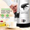 imageNutriChef Water Boiler and Hot Water Dispenser 13L Electric Beverage Dispenser with Safety Lock Lid NonDrip Tap Warm Function Food Grade Stainless Steel Home and Commercial Use 20x11x11 in85 Quarts