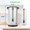 imageNutriChef Water Boiler and Hot Water Dispenser 13L Electric Beverage Dispenser with Safety Lock Lid NonDrip Tap Warm Function Food Grade Stainless Steel Home and Commercial Use 20x11x11 in201 Quarts