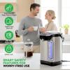 imageNutriChef Water Boiler and Hot Water Dispenser 13L Electric Beverage Dispenser with Safety Lock Lid NonDrip Tap Warm Function Food Grade Stainless Steel Home and Commercial Use 20x11x11 in53 Quarts