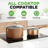 imageNutrichef 20 Piece Professional Home Kitchen Cookware and Bakeware Pots and Pans Set Non Stick Kitchenware CoolTouch Handles Non Toxic Safe for Gas Electric Induction Cooktops Easy CleanShiny Golden