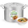 imageNutriChef 14 Quart Stock Pot with Lid  Heavy Duty Stainless Steel Induction Ready Ergonomic Handles