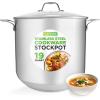 imageNutriChef 19Quart Stainless Steel Stockpot  188 Food Grade HeavyDuty InductionCompatible Pot with SeeThrough Lid Ideal for Stews Broths Simmering ampamp Soups Dishwasher Safe  NCSP2019 Quarts