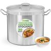 imageNutriChef 20 Quart HeavyDuty Stockpot with Stainless Lid  Large Pot for Induction Gas ampamp Electric Cooktops Perfect for Soups ampamp Stews30 Quarts