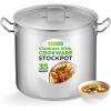 imageNutriChef 20 Quart HeavyDuty Stockpot with Stainless Lid  Large Pot for Induction Gas ampamp Electric Cooktops Perfect for Soups ampamp Stews35 Quarts