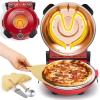 imageNutriChef Electric Pizza Oven  1200W Countertop Pizza Maker with Temperature Control ampamp Thermometer  Viewing Window for Precise Cooking  Heats up to 800F  Easy to Clean NonStick Coating  WhiteRed