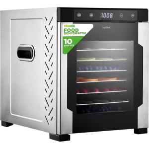 imageNutriChef 30 Layer ampamp 3 Chamber Commercial Food Dehydrator Machine  Stainless Steel Trays Digital Timer and Temperature Control Ideal for Jerky Meat Fruit Pet Treats Vegetables and HerbsSilver