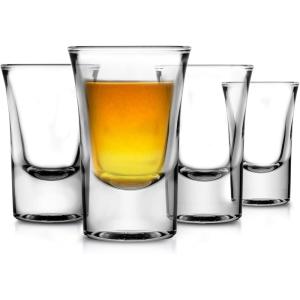 imageNutriChef 8Pack Clear Shot Glasses  Heavy Stable Base with Thick Glass  For Hot ampamp Cold Drinks Whiskey Vodka Tequila Cordial Spirits Liquors ampamp Espressos  Small Bulk 1 Ounce Shotglass4 Piece