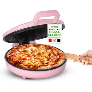 imageNutriChef Countertop Pizza Maker  1500W NonStick Electric Pizza Cooker  Make 12quot Personal Pizzas Eggs Toast Quesadillas ampamp More  CoolTouch Handles ampamp Space Saving  Temp Range 175400F  Pink