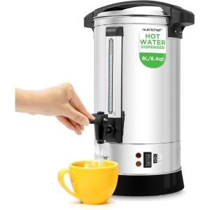 imageNutriChef Water Boiler and Hot Water Dispenser 13L Electric Beverage Dispenser with Safety Lock Lid NonDrip Tap Warm Function Food Grade Stainless Steel Home and Commercial Use 20x11x11 in85 Quarts