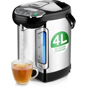 imageNutriChef Water Boiler and Hot Water Dispenser 13L Electric Beverage Dispenser with Safety Lock Lid NonDrip Tap Warm Function Food Grade Stainless Steel Home and Commercial Use 20x11x11 in42 Quarts