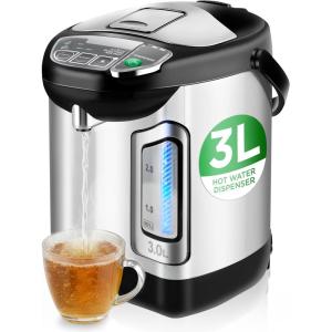 imageNutriChef Water Boiler and Hot Water Dispenser 13L Electric Beverage Dispenser with Safety Lock Lid NonDrip Tap Warm Function Food Grade Stainless Steel Home and Commercial Use 20x11x11 in32 Quarts