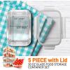 imageNutriChef 10Piece Superior Glass Food Storage Containers Set 5 Containers  5 Locking LidsStackable Mealprep Design BPAfree Airtight Clear Locking lids with Vent Lids ampamp Air Hole BlueGray