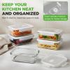 imageNutriChef 10Piece Superior Glass Food Storage Containers Set 5 Containers  5 Locking LidsStackable Mealprep Design BPAfree Airtight Clear Locking lids with Vent Lids ampamp Air Hole BlueTransparent