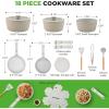 imageNutriChef 11Piece Nonstick Kitchen Cookware Set  PTFEPFOAPFOSFree Heat Resistant Ceramic Kitchen Ware Pots Pan Set wLines Pattern  Saucepot Pans Cooking Pot Oven Pot Lid UtensilGreen