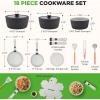 imageNutriChef 11Piece Nonstick Kitchen Cookware Set  PTFEPFOAPFOSFree Heat Resistant Ceramic Kitchen Ware Pots Pan Set wLines Pattern  Saucepot Pans Cooking Pot Oven Pot Lid UtensilGray