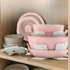 imageNutriChef 11Piece Nonstick Kitchen Cookware Set  PTFEPFOAPFOSFree Heat Resistant Ceramic Kitchen Ware Pots Pan Set wLines Pattern  Saucepot Pans Cooking Pot Oven Pot Lid UtensilPink