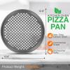 imageNutriChef 128 Inch Nonstick Pizza Pan for Oven  Carbon Steel Pizza Baking Tray with Airflow Holes  Premium Bakeware for Fresh ampamp Frozen Pizza Dishwasher Safe  Gray1 Pack