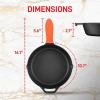 imageNutriChef 12Inch Cast Iron Skillet wLid  PreSeasoned Oven Safe Nonstick CoolTouch Silicone Handle For All Cooktops  NCCI12Black