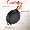imageNutriChef 12Inch Cast Iron Skillet wLid  PreSeasoned Oven Safe Nonstick CoolTouch Silicone Handle For All Cooktops  NCCI12Black
