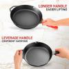 imageNutriChef 12Inch Cast Iron Skillet wLid  PreSeasoned Oven Safe Nonstick CoolTouch Silicone Handle For All Cooktops  NCCI12Black
