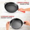 imageNutriChef 12Inch Cast Iron Skillet wLid  PreSeasoned Oven Safe Nonstick CoolTouch Silicone Handle For All Cooktops  NCCI12Black