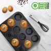 imageNutriChef 12cup Blue Oven Muffin Pan NonStick Coated Layer Surface Even Heating Muffin Tray for Muffins Cupcakes Pastries ampamp Mini Pies Used for Model Number NCBK6TRnonstick muffin pan  dark gray