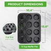 imageNutriChef 12cup Blue Oven Muffin Pan NonStick Coated Layer Surface Even Heating Muffin Tray for Muffins Cupcakes Pastries ampamp Mini Pies Used for Model Number NCBK6TRnonstick muffin pan  dark gray