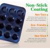 imageNutriChef 12cup Blue Oven Muffin Pan NonStick Coated Layer Surface Even Heating Muffin Tray for Muffins Cupcakes Pastries ampamp Mini Pies Used for Model Number NCBK6TRnonstick muffin pan  blue
