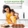 imageNutriChef 12cup Blue Oven Muffin Pan NonStick Coated Layer Surface Even Heating Muffin Tray for Muffins Cupcakes Pastries ampamp Mini Pies Used for Model Number NCBK6TRnonstick muffin pan  copper