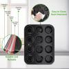 imageNutriChef 12cup Blue Oven Muffin Pan NonStick Coated Layer Surface Even Heating Muffin Tray for Muffins Cupcakes Pastries ampamp Mini Pies Used for Model Number NCBK6TRnonstick muffin pan  black